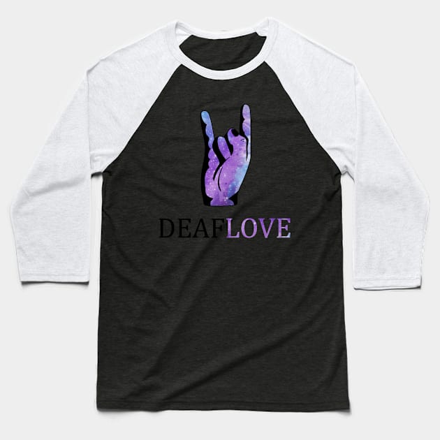 Deaf Love The Sign Associated With American Sign Language Baseball T-Shirt by mangobanana